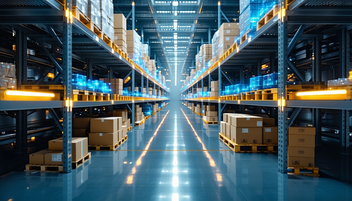 Highresolution image representing the concept of agile supply chain Clean technological aesthetics with emphasis on speed flexibility and efficiency Bright lighting and organized futuristic atmosphere showing the smooth coordination between planning-1